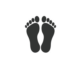 Human footprint icon vector on white background 