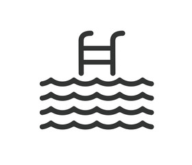 Modern pool icon vector,  Single high quality outline symbol of water for web design or mobile app. Thin line signs of swimming for design logo, visit card, etc. - Vector
