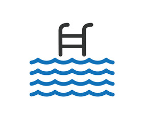 Modern pool icon vector,  Single high quality outline symbol of water for web design or mobile app. Thin line signs of swimming for design logo, visit card, etc. - Vector