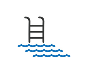 Modern pool icon vector,  Single high quality outline symbol of water for web design or mobile app. Thin line signs of swimming for design logo, visit card, etc. - Vector
