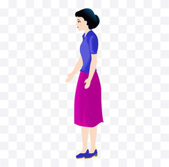 female isolated illustration. woman