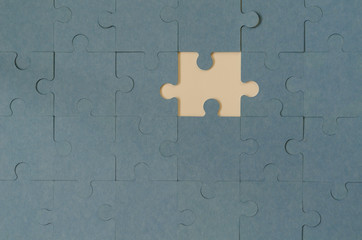 Blue Puzzle with Missing Piece