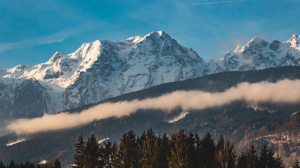 Beautiful alpine winter view near Salzburg-Austria