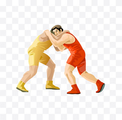 wrestling isolated illustration