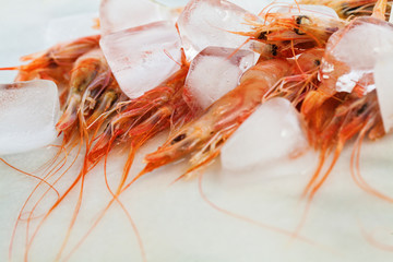 Authentic organic food. Shrimps Italian delishes