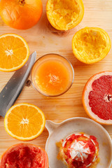 freshly squeezed citrus juice. Orange and grapefruit