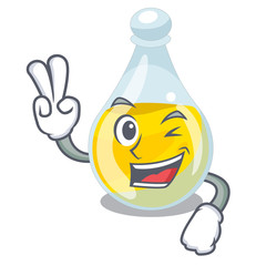 Two finger sesame oil isolated with the cartoon