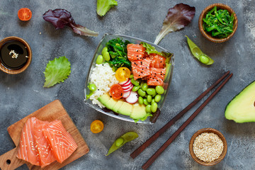 Hawaiian salmon poke bowl