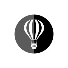 Flat hot air balloon icon or logo
