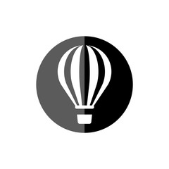 Flat hot air balloon icon or logo