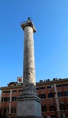 column of marcus aurelius in Piazza Colonna in Rome Italy