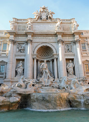 Fototapeta na wymiar Trevi Fountain also called Fontana di Trevi in Italian language