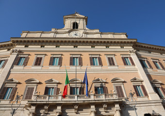 Montecitorio Palace in Rome Italy Headquarters of the Italian Pa
