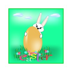 Easter bunny and eggs with quote easter. Holyday background design. Abstract card for greeting. Symbol love, life, spring, holiday. Colorful template for prints, banner, card label Vector illustration