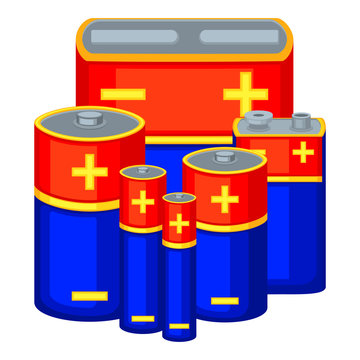 Colorful cartoon battery set
