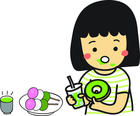 baby girl love doughnut