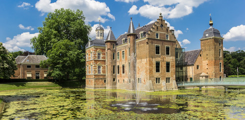 Panorama of the Ruurlo castle surrounded by water in The Netherlands © venemama