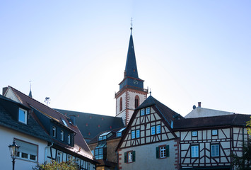 Fototapeta na wymiar View of Oberursel, St. Ursula Church