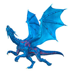3D Rendering Fairy Tale Dragon on White