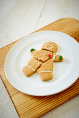 Broken gingerbread man cookie