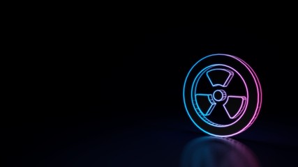 3d icon of radiation symbol