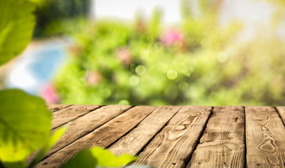 desk of free space and spring time 