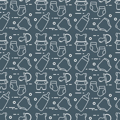 Newborn baby seamless pattern.