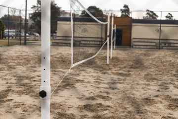 Sand volleyball court in the city