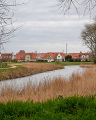 Typical Dutch landscape in Sluis, the Netherlands