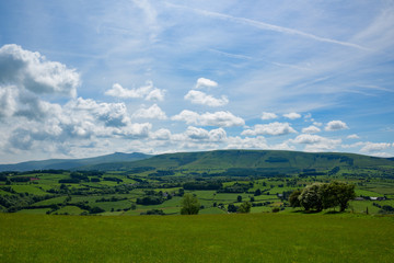 Dramatic Sky over Brecon Beacons, North Wales Countryside.