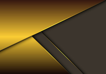 Abstract gold metallic overlap on grey blank space design modern luxury futuristic background vector illustration.