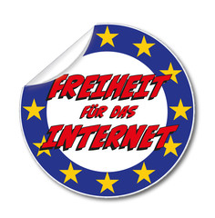 Aufkleber Freiheit für das Internet