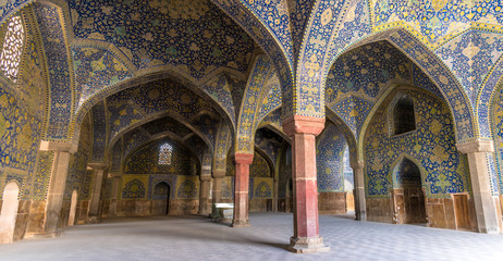 View of interion of winter mosque, part of Shah Abbas Mosque complex, Esfahan, Iran