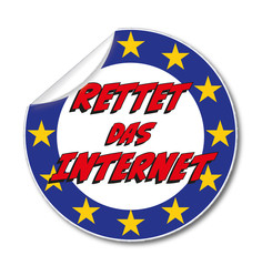 Aufkleber Rettet das Internet