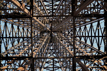 Inside a tower of steel