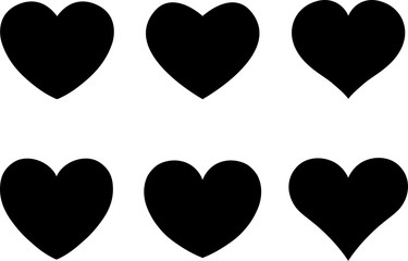 Collection of heart illustrations, set of hearts, love symbol.