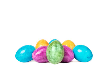 Fototapeta na wymiar Different decorative Easter eggs isolated on white background
