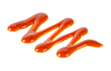 Caramel sauce isolated on a white background