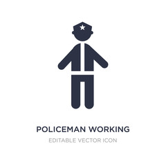 policeman working icon on white background. Simple element illustration from People concept.