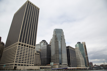 Naklejka premium Buildings seen from the Manhattan waterfront