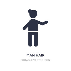 man hair icon on white background. Simple element illustration from People concept.