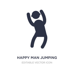Fototapeta na wymiar happy man jumping icon on white background. Simple element illustration from People concept.