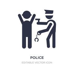 police arresting man icon on white background. Simple element illustration from People concept.