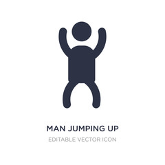 man jumping up icon on white background. Simple element illustration from People concept.