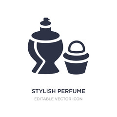 stylish perfume bottle icon on white background. Simple element illustration from Shapes concept.