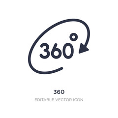 360 icon on white background. Simple element illustration from Shapes concept.