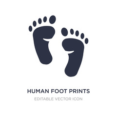 human foot prints icon on white background. Simple element illustration from Shapes concept.