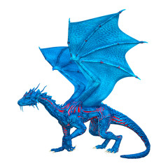 3D Rendering Fairy Tale Dragon on White