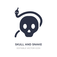 skull and snake icon on white background. Simple element illustration from Shapes concept.