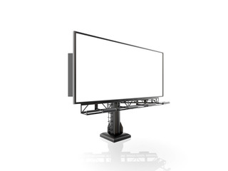 3D rendering of blank billboard (empty advertisement) isolated on white background - mock up template